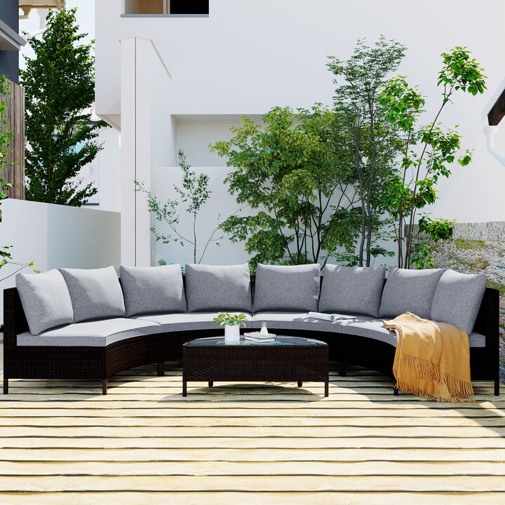 Merax All-Weather PE Rattan Wicker Sofa Set Outdoor Patio Sectional Furniture