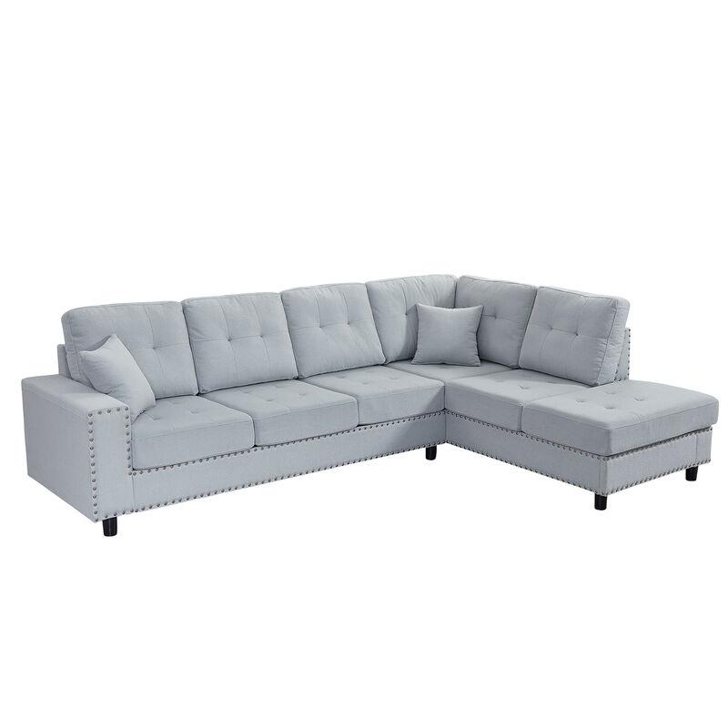Merax L-shaped Modular Sectional Sofa with 2 Pillows