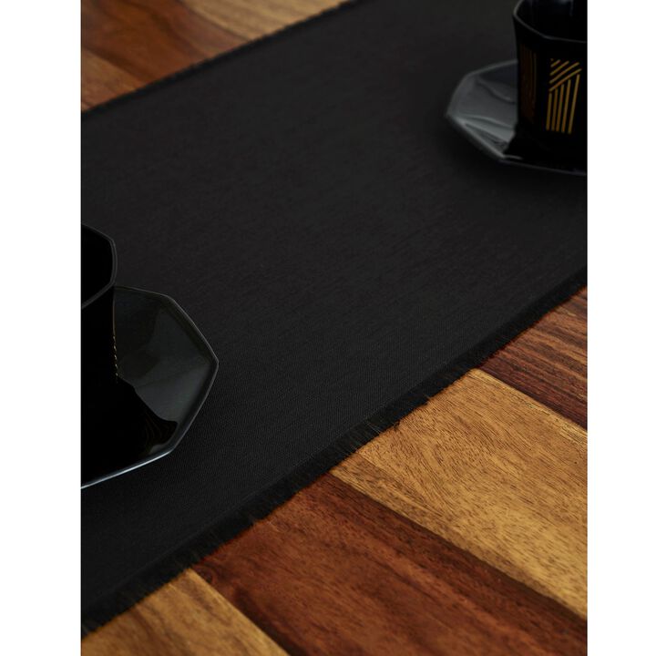 Solino Home 100% Pure Linen Table Runner 18 x 90 Inch | Fringe