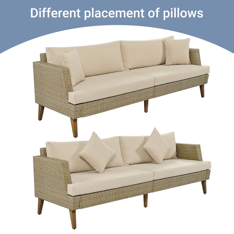 Merax All Weather PE Wicker Outdoor Rattan Sofa Set