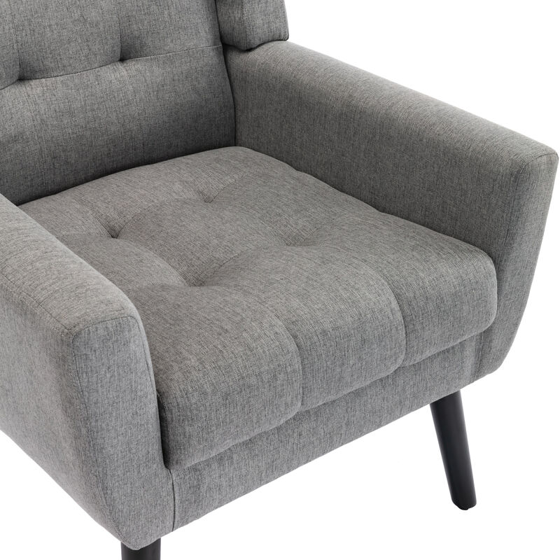 Modern Soft Linen Material Ergonomics Accent Chair Living Room Chair Bedroom Chair Home Chair