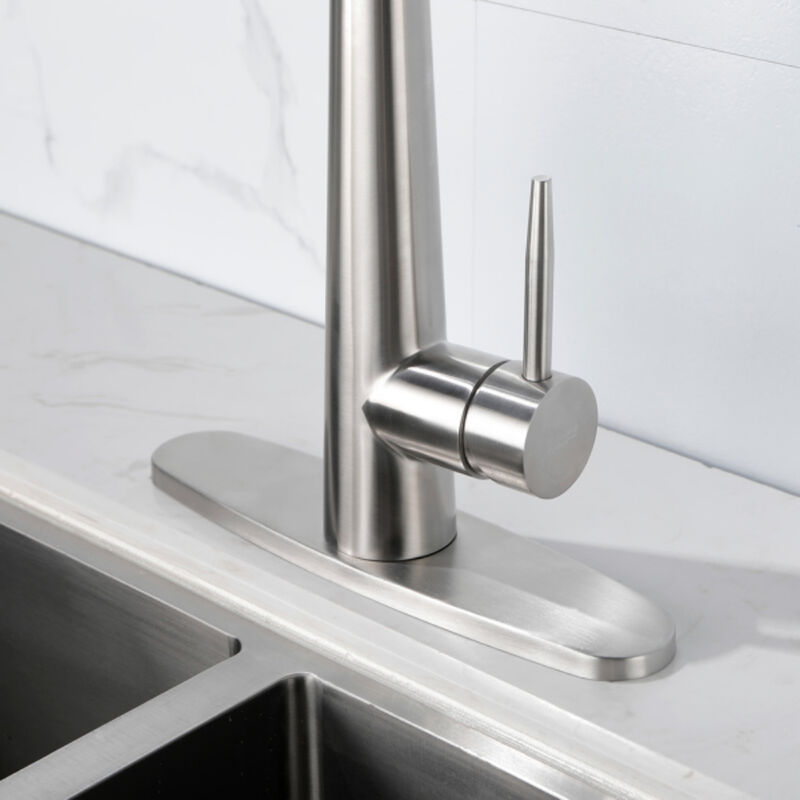 Modern Kitchen Faucet, Brushed Nickel, Pull-Down Sprayer, High Arc, Single Handle