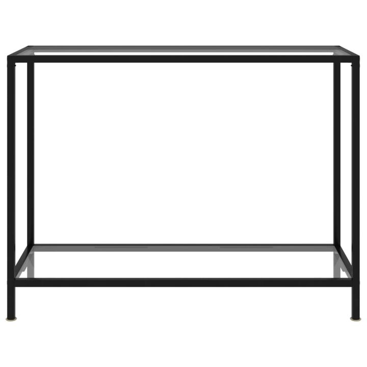 vidaXL Console Table Transparent 39.4"x13.8"x29.5" Tempered Glass