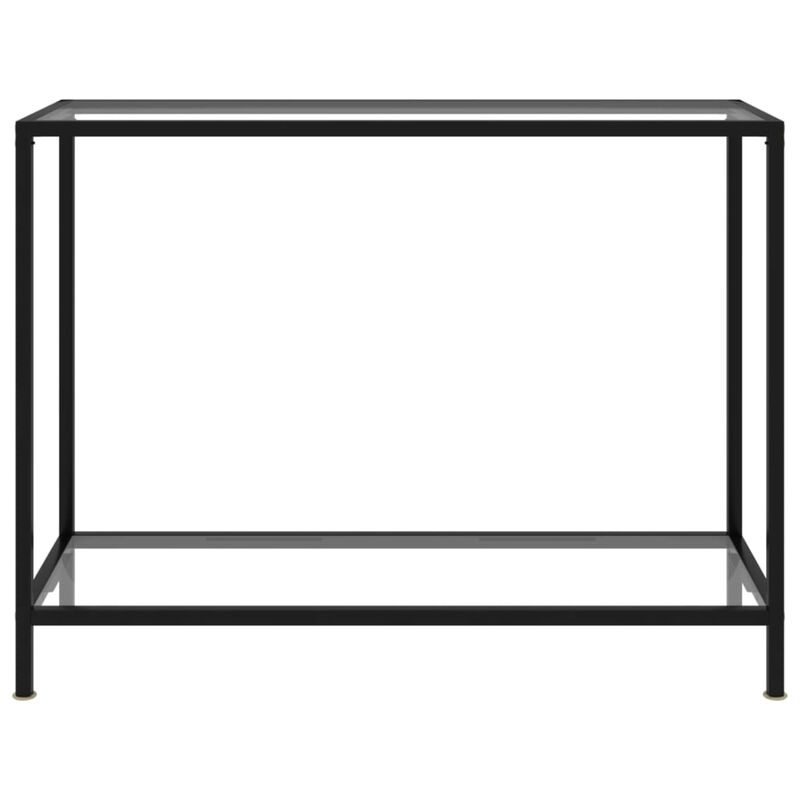 vidaXL Console Table Transparent 39.4"x13.8"x29.5" Tempered Glass