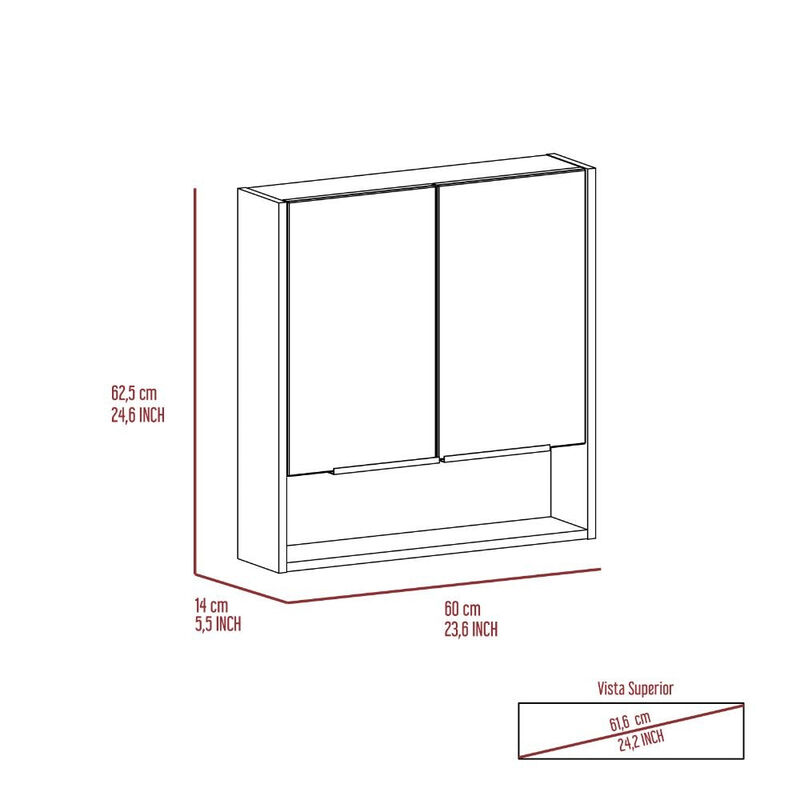 Medicine Cabinet With Mirror Lexington, Bathroom, Light Gray