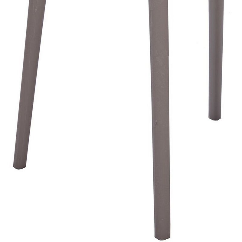 Geni 23 Inch Side Dining Chair Set of 4, Indoor Outdoor, Gray Finish - Benzara