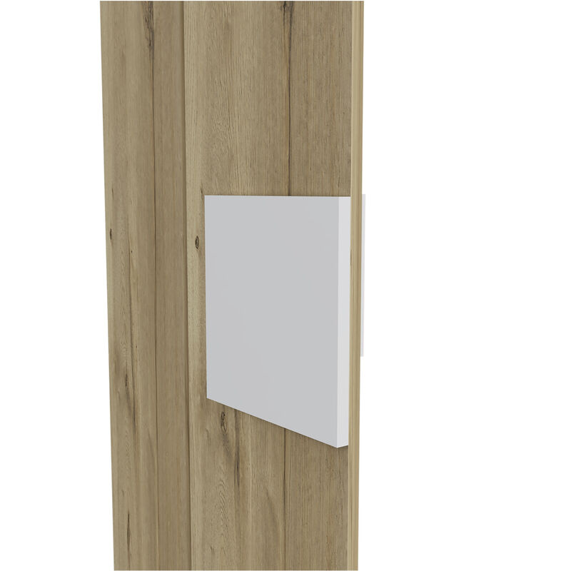 DEPOT E-SHOP Magna Medicine Single Door Cabinet, Three Shelves, Light Oak / White