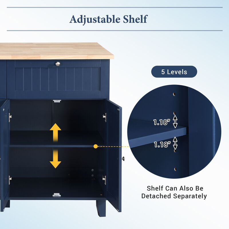 Farmhouse Kitchen Island Set with 2 Stools