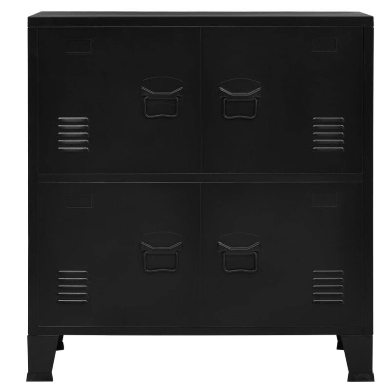 vidaXL Filing Cabinet with 4 Doors Industrial Black 29.5"x15.7"x31.5" Steel