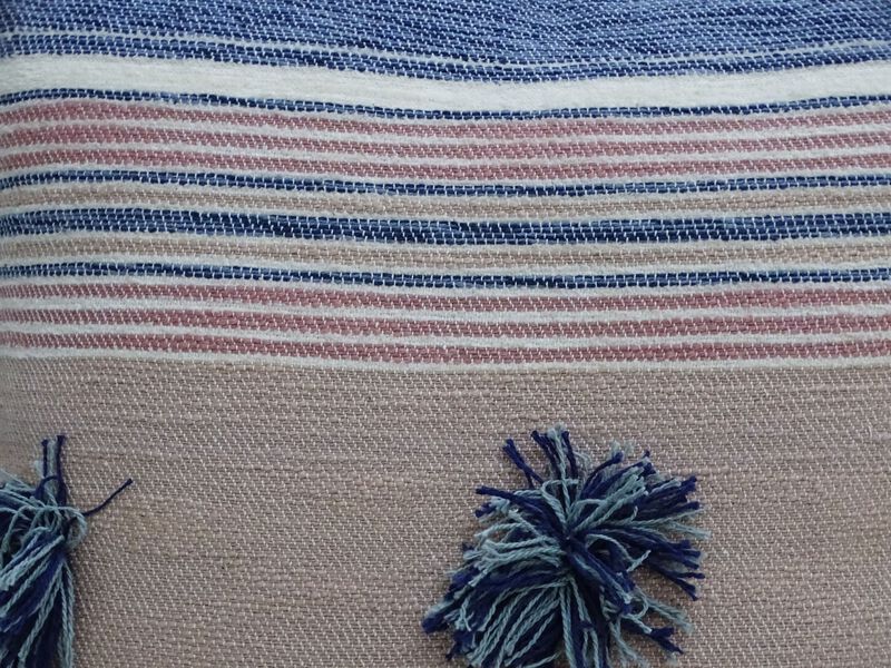 20" x 20" Throw Pillow with Tassels and Poms