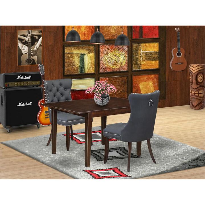 3 Piece Dining Set Consists of a Rectangle Kitchen Table with Butterfly Leaf