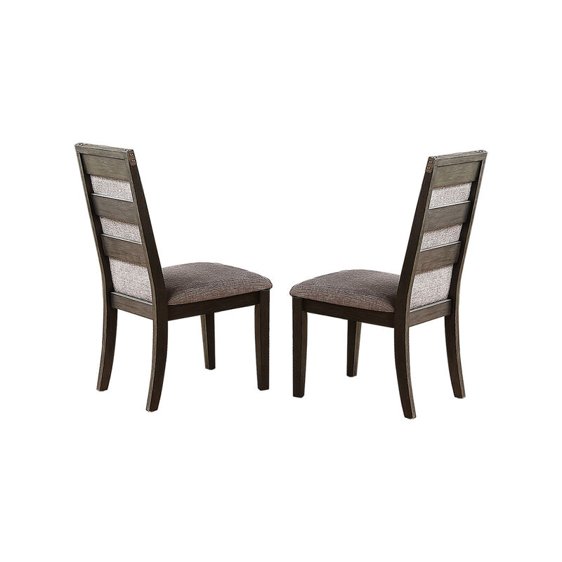 Dining Chair With Upholstered Cushion, Grey(Set Of 2)