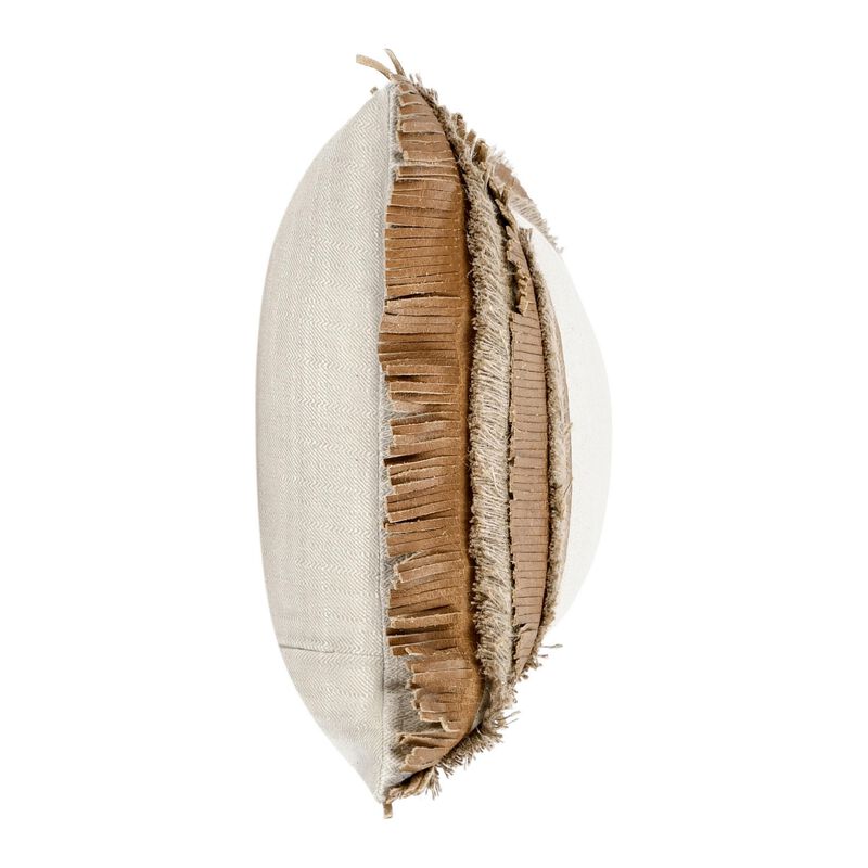 Lumbar Accent Throw Pillow, 14 x 26 Chestnut Brown Woven Cotton - Benzara