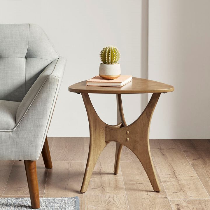 Gracie Mills Ainsley Triangle Wood Side Table