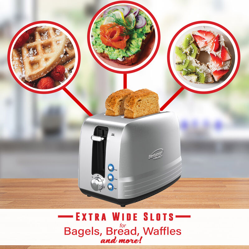 Brentwood Select Extra Wide 2 Slot Stainless Steel Toaster