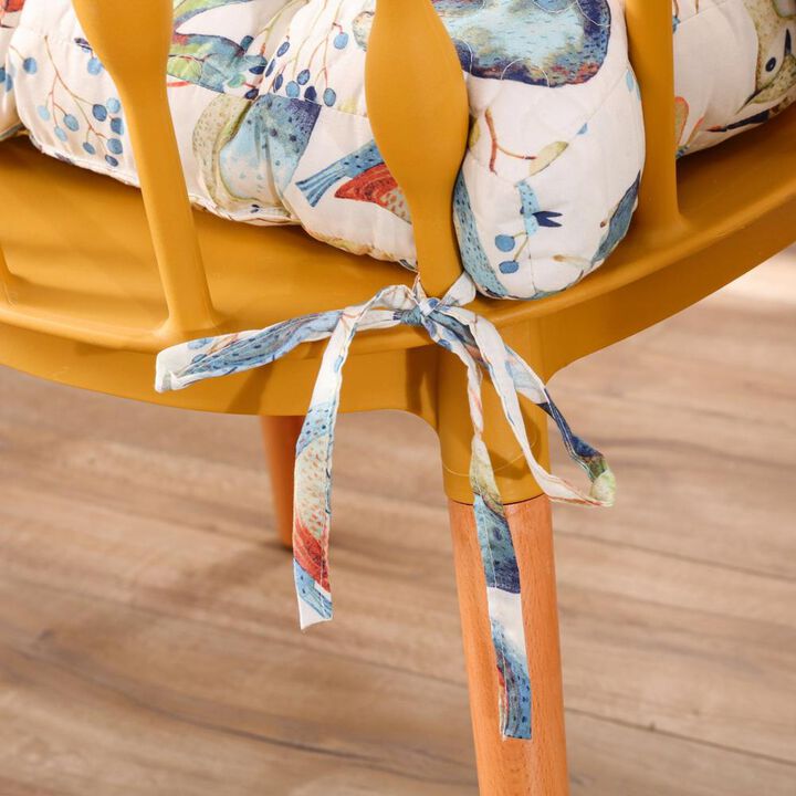 Greenland Home Fashions Barefoot Bungalow Willow Furniture Cushion - Chair Pad 18x18", Multi