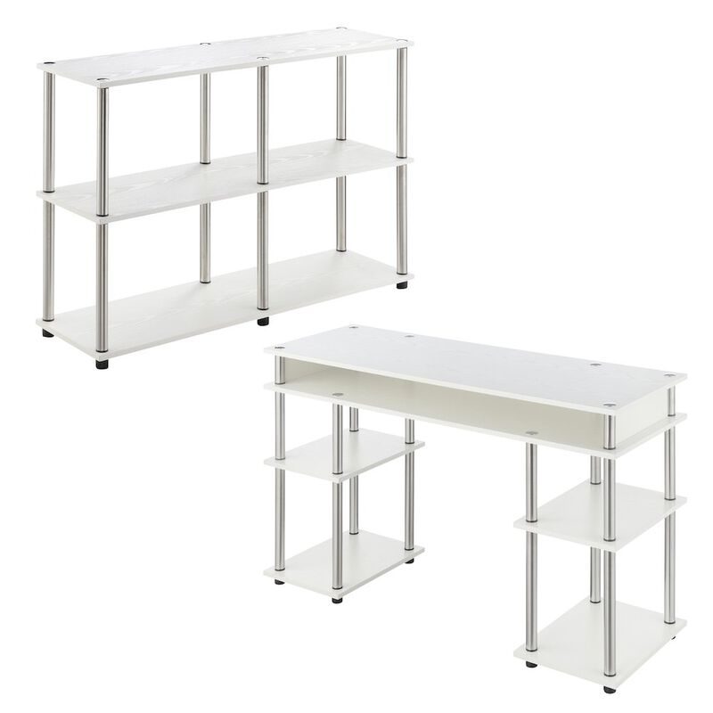 Convenience Concepts Designs2Go No Tools Desk and Console Table Set