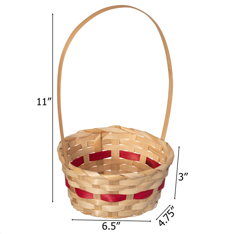 Wickerwise Multipurpose Hand-Woven Basket with Handle – Ideal as Gift Basket, Food Storage, Flower and Bread Basket, Fruit Storage, and Decorative Usage - Perfect for Wedding, Garden or Home Décor