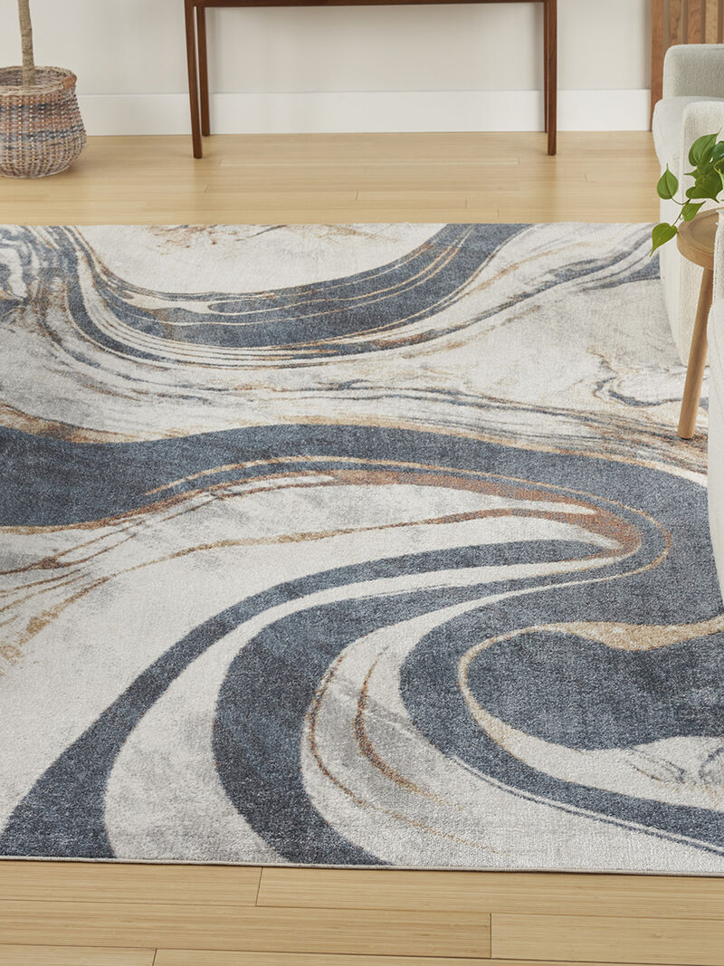 Astra Machine Washable ASW15 Ivory/Blue 7'10" x 10' Rug