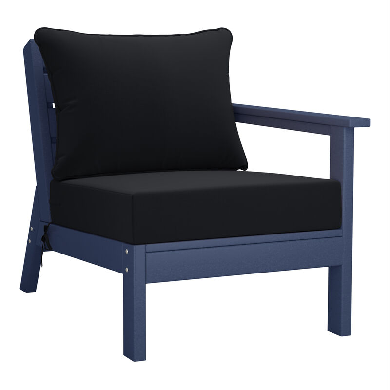 WestinTrends Outdoor Patio HDPE Loveseat Sofa with Patio Cushions