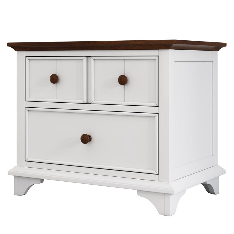 Merax Retro Wood Nightstand with 2 Drawers