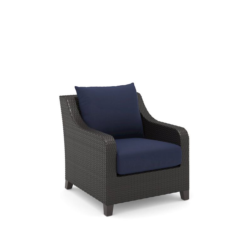 New Classic Furniture Skye 4 Pc Set-2 Chairs, 2 Ottoman-Blue