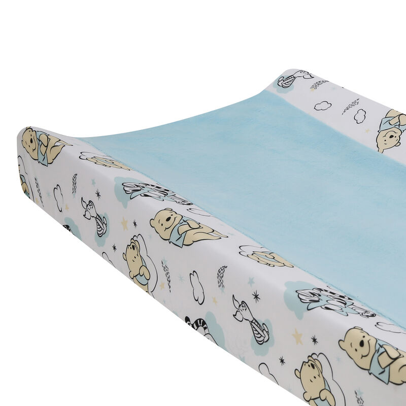 Lambs & Ivy Disney Baby Winnie the Pooh Hugs Soft Blue Minky Changing Pad Cover