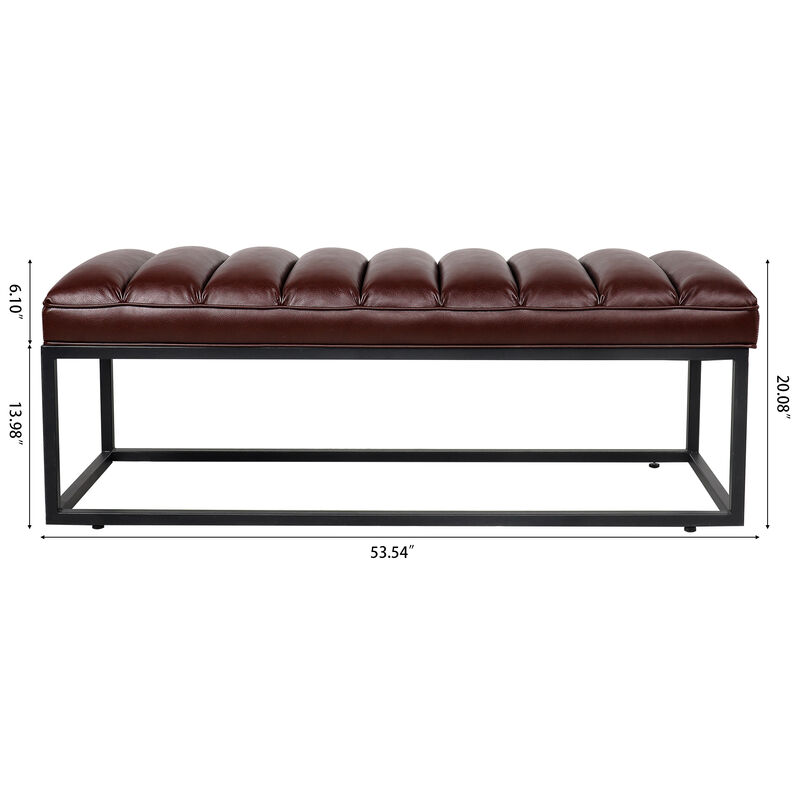 Metal Base Upholstered Bench For Bedroom For Entryway