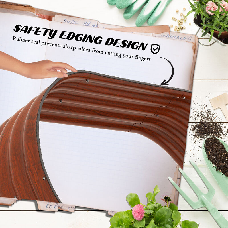 Streamdale 3-Tier Galvanized Raised Garden Bed with Open Bottom and Safety Edging