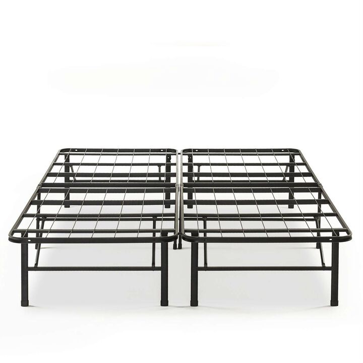 Hivvago King size Folding Sturdy Metal Platform Bed Frame with Storage Space