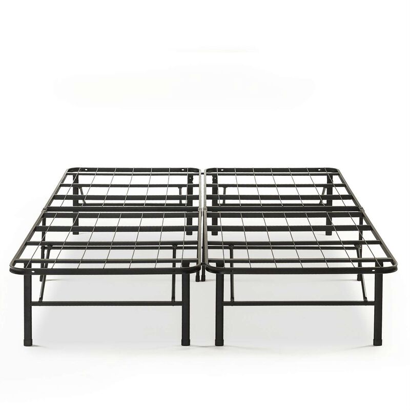 Hivvago King size Folding Sturdy Metal Platform Bed Frame with Storage Space