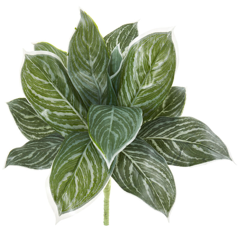 Hivvago 21" Silver Aglonema Artificial Plant (Real Touch) (Set of 6)