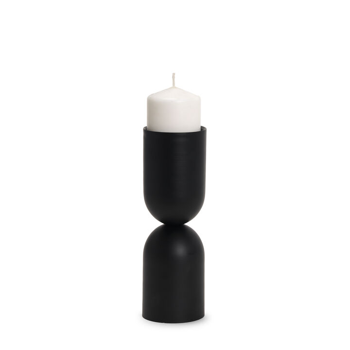 Qamra Medium Black Candle Holder