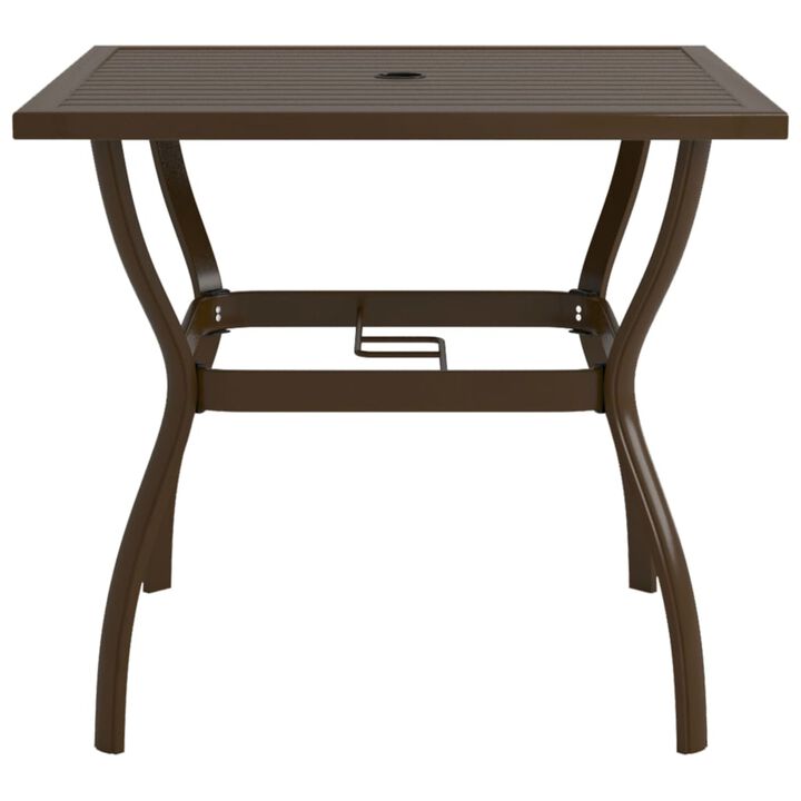 vidaXL Garden Table Brown 32.1"x32.1"x28.3" Steel