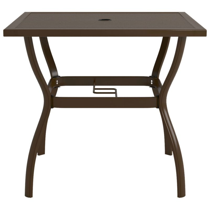 vidaXL Garden Table Brown 32.1"x32.1"x28.3" Steel