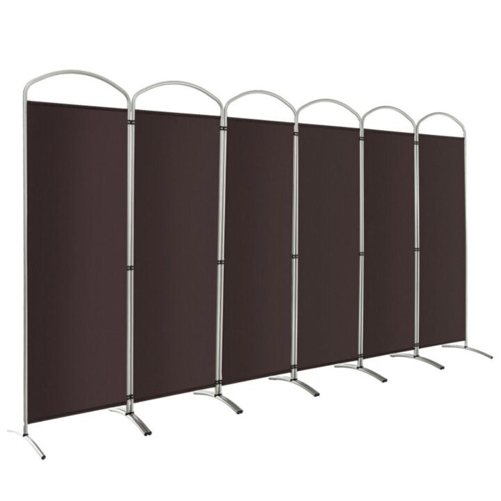 Hivvago 6.2Ft Folding 6-Panel Room Divider for Home Office Living Room
