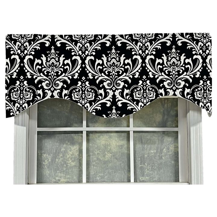 Ozbourne Cornice Syel 3" Rod Pocket Valance 50" x 17" Black by RLF Home