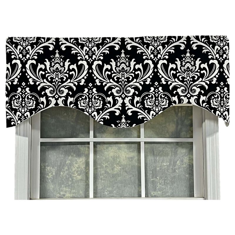 Ozbourne Cornice Syel 3" Rod Pocket Valance 50" x 17" Black by RLF Home
