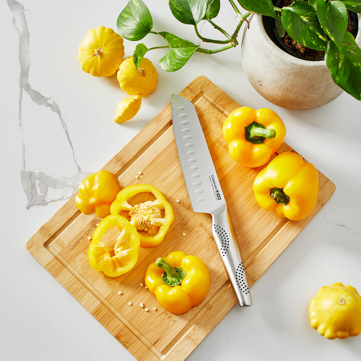 iD3® Santoku Knife 18cm 7" & Board Set 25.5cm 10" x 35cm 13.7"