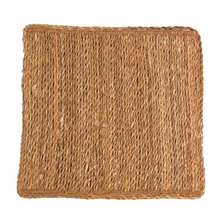Plain Minimalistic Square Natural Seagrass Placemat  (Set of 4)