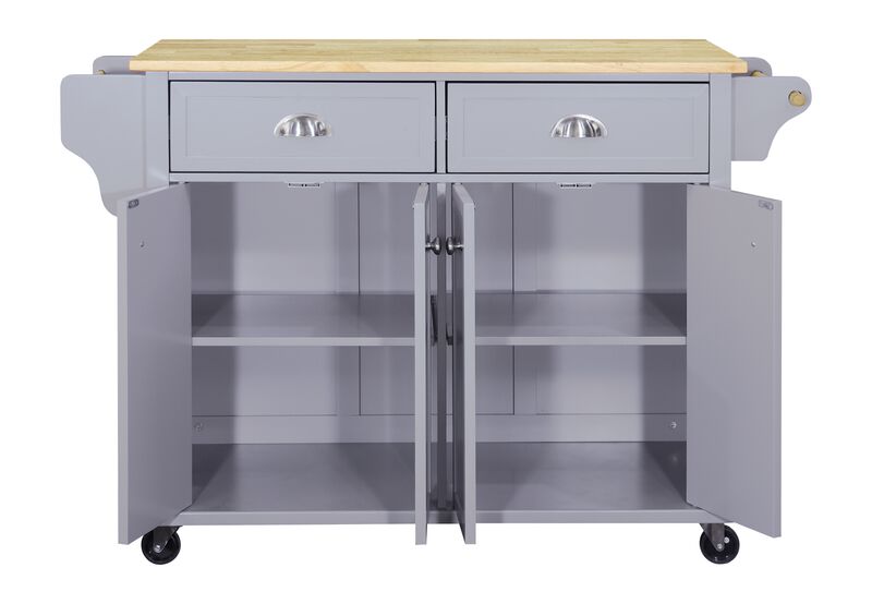 Streamdale Cambridge Wood Top Kitchen Island With Storage 0001
