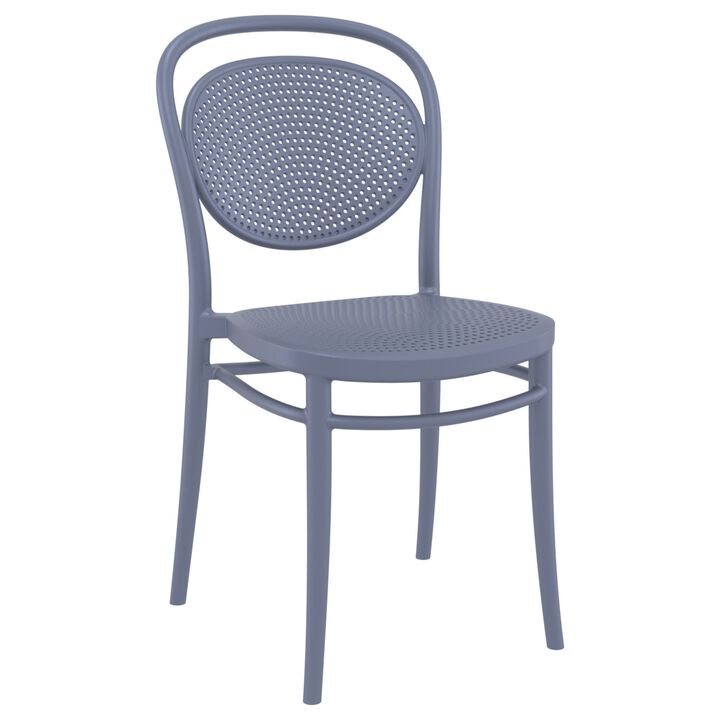 33.5" Taupe Brown Stackable Outdoor Patio Armless Chair
