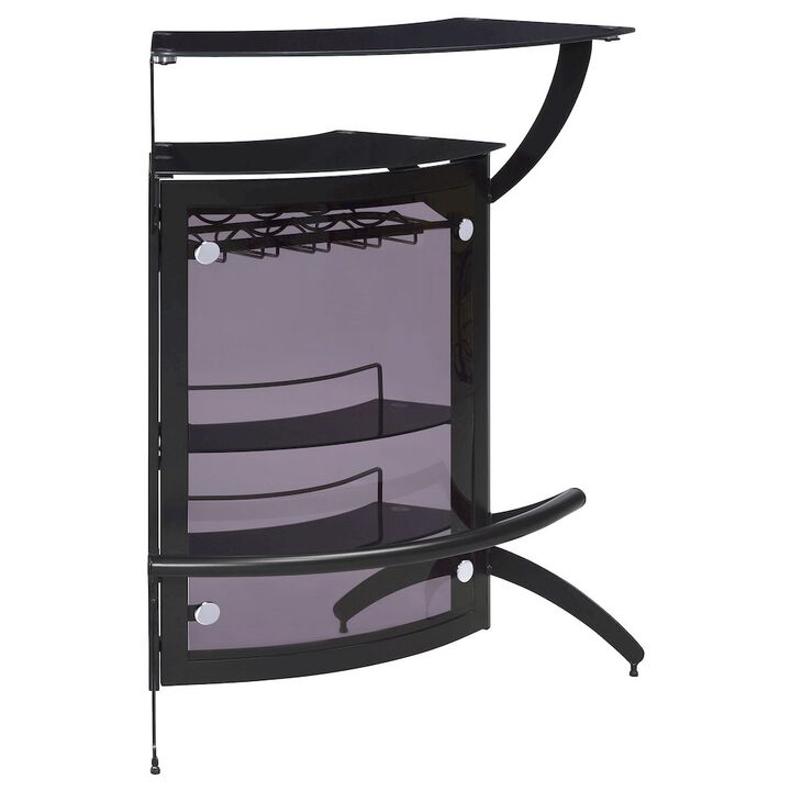 Coaster Co. of America Dallas 2-shelf Curved Freestanding Home Bar Cabinet Black