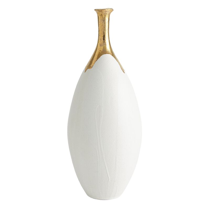 Large Dipped Golden Crackle Vase