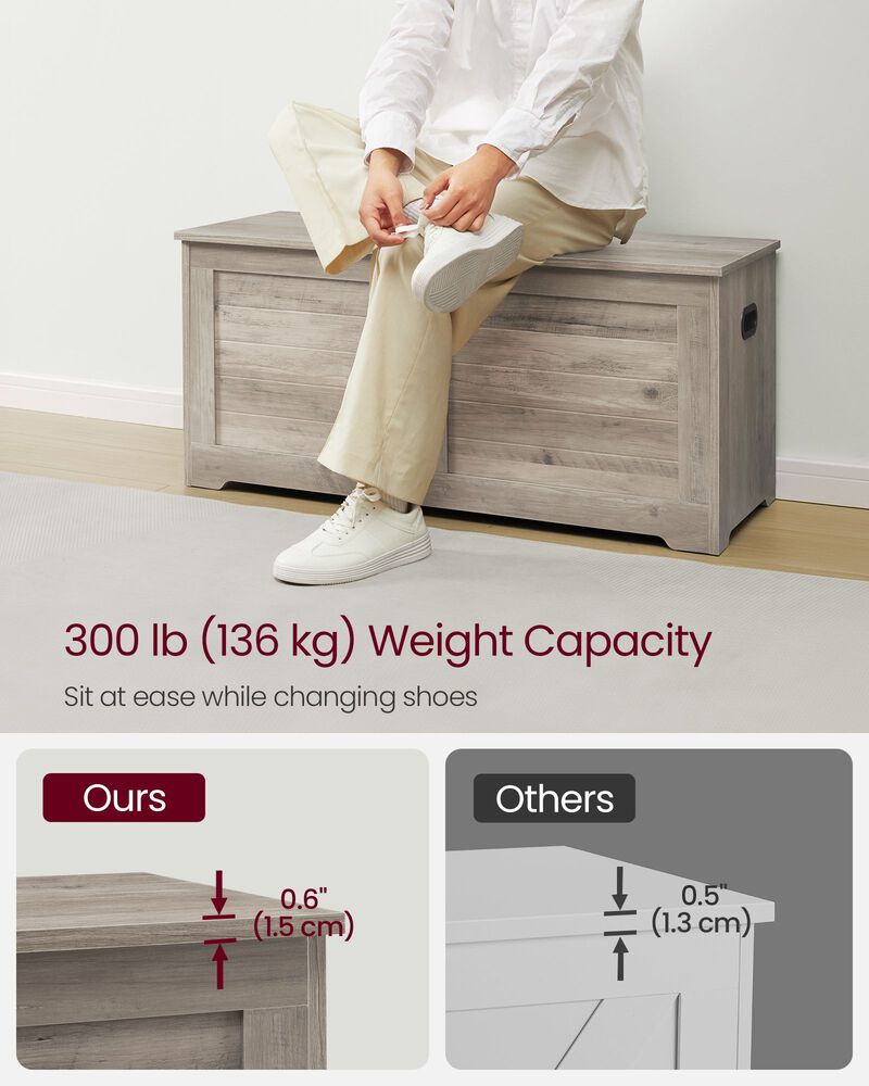Storage Chest with 2 Safety Hinges