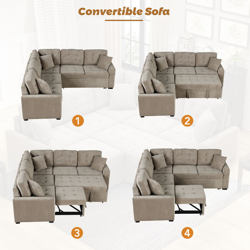 Merax Pull-out Sleeper Sofa with Wheels