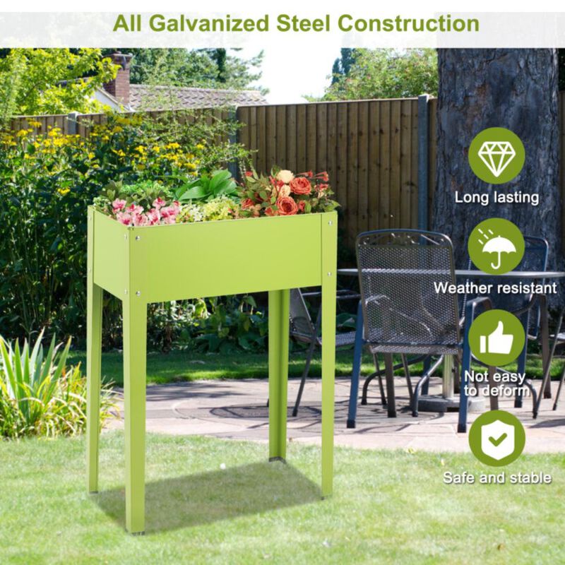 Hivvago 24.5 x 12.5 Inch Outdoor Elevated Garden Plant Flower Bed