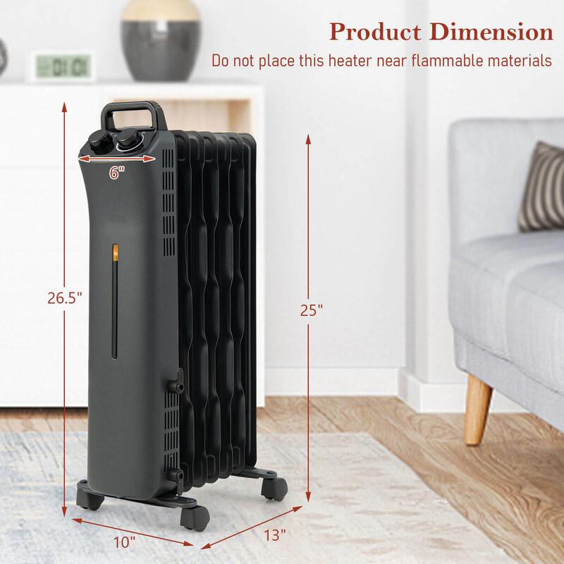 Oil Filled Space Heater with 3-Level Heat