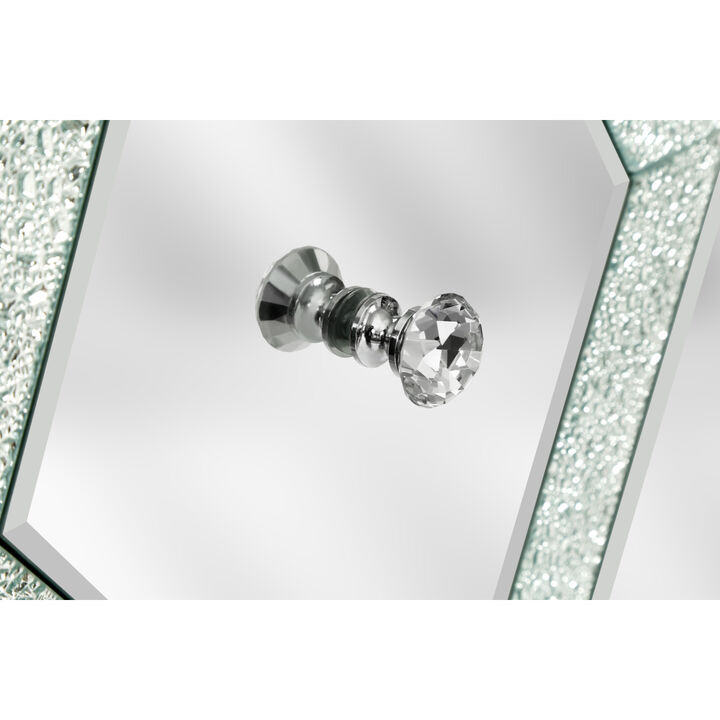 Mirror-trimmed diamond design storage cabinet for any room