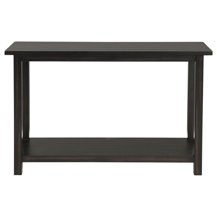 Ayne Console Table, 1 Bottom Shelf, Classic Black Wood Frame, 47 Inch - Benzara